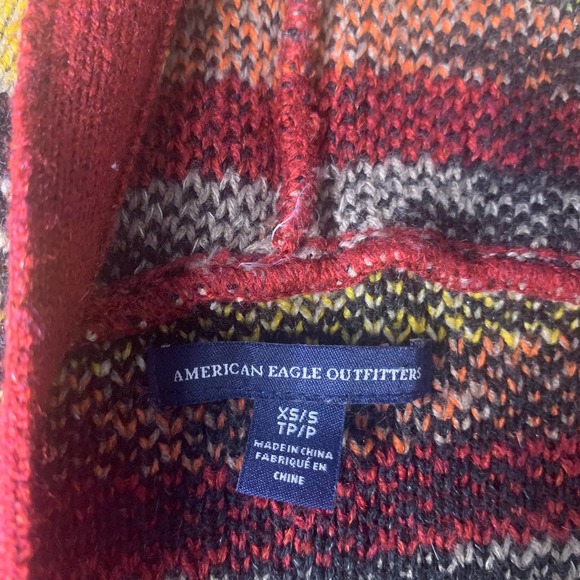 American Eagle Womens Sweater Size XS/S Multicolor Aztec Cardigan Vest Fringe - Picture 8 of 10